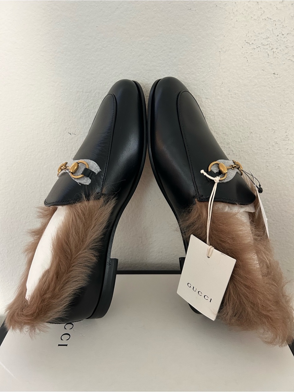 NIB Gucci Women MALAGA KID/GLASGOW Nero/Naturale Loafers in Black, Size39, $1100 - Picture 4 of 12